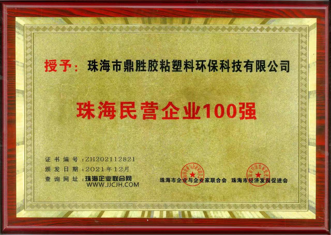 荣获珠海民营企业100强